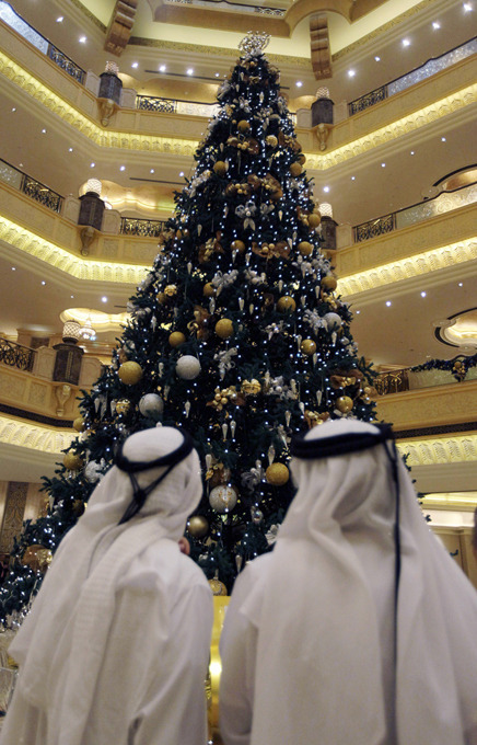 The Emirates Palace hotel in Abu Dhabi is boasting the world s most expensive Christmas tree.