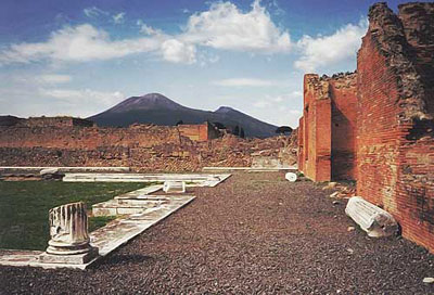 Vesuvius volcano in Italy, which destroyed the town of Pompeii when it erupted in 79 AD. 
