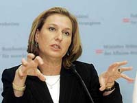 Israel's Livni to urge China to intensify Iran sanctions
