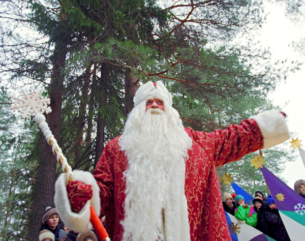 Grandfather Frost, Russian Santa Claus, says Snow Girl is his adopted granddaughter. Ded Moroz