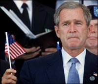 President Bush keeps state secrets in a wastebasket