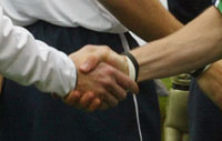 Italian league requires that opponents shake hands after games