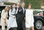 Bush family celebrating Easter with early dinner at Camp David on Sunday