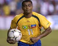 Romario converts penalty for 1,000th goal