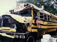 Truck rammed into school bus in NIreland, 1 dead