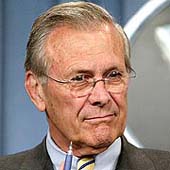 Rumsfeld says he won't resign unless Bush asks him to