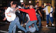 Police break up brief, violent disturbances involving English fans
