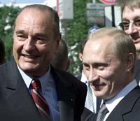 Economic cooperation to top talks between Russia's Putin and France's Chirac