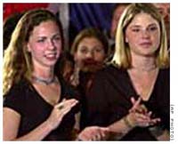 Bush daughters attend soccer game in Argentina