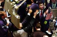 U.S. stocks open busy week moderately higher amid merger news