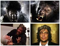 Benicio Del Toro Tripled Hair-Coat Covering to Scare Filmgoers