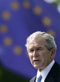 Bush in Europe tries to save the West from collapse