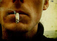 Smoking stimulates the flow of 