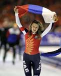 Zhurova of Russia wins women's Olympic 500-meter speedskating
