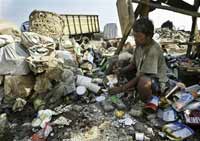 With nothing else to wear, Indonesians wear trash