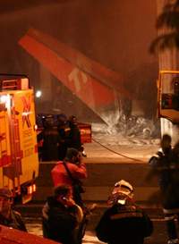 Plane skids off runway and plows into gas station in Brazil