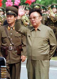 Kim Jong-il saves his new wife from US missiles under the ground