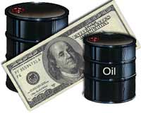 Oil down, dollar up