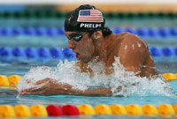 Phelps Sets World Record in Butterfly