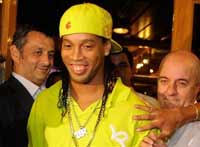 Ronaldinho joins Kaka and Alexandre Pato in all-Brazilian attack