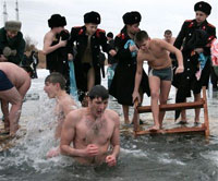 Russians brave icy waters celebrating Epiphany