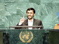 Iranian president challenegs U.N., proposes debate with Bush