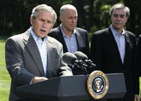 Bush says he's not satisfied with Iraq war as U.S. deaths climb