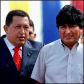 Evo Morales and Hugo Chavez