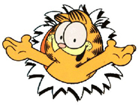 Garfield, charming lazy cat Garfield, is back!