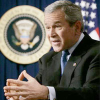 George Bush criticizes Russia's 