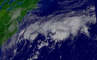 Tropical depression brewing over Atlantic Ocean