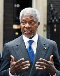 U.N.'s Annan arrives in Italy for talks