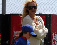 Pamela Anderson appears to be a soccer mom at heart