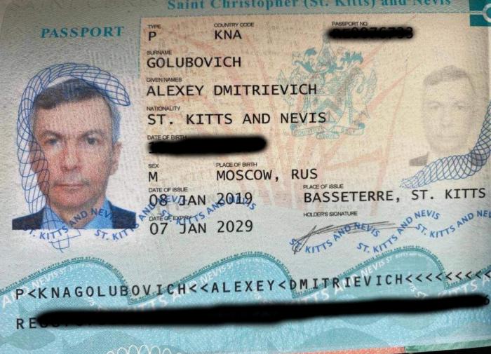 Aleksey Golubovich's foreign travel passport
