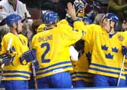 Swedish fans celebrate Olympic hockey win