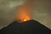 Mayon volcano calms down