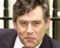 British Prime Minister Gordon Brown gives welcome to John Smeaton who detained suspected terrorist on June 30