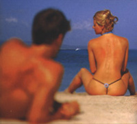 Sunbathing naked or topless poses great danger for women