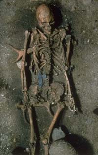 10th-century B.C. skeleton found during archeological excavations in ancient necropolis in central Rome
