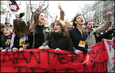 French students protest against labor law