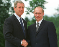 Putin and Bush to meet for 1 hour at Moscow airport to discuss Russia’s WTO bid
