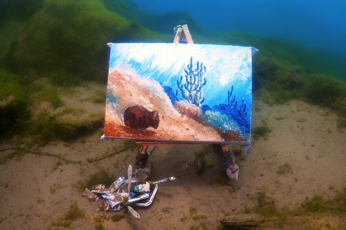 Underwater artist from Siberia