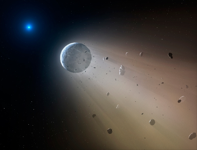 White dwarf destroys solar system