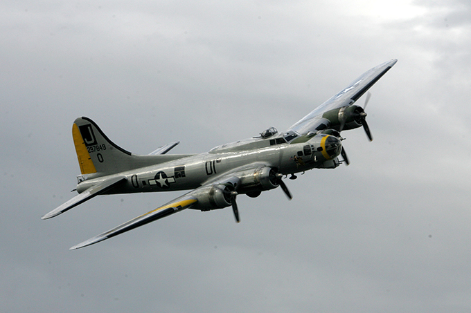 Flying fortress in the air