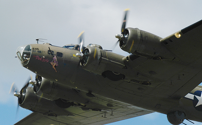 Flying fortress in the air