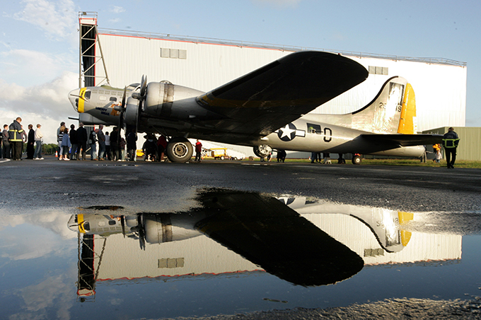 Flying fortress in the air