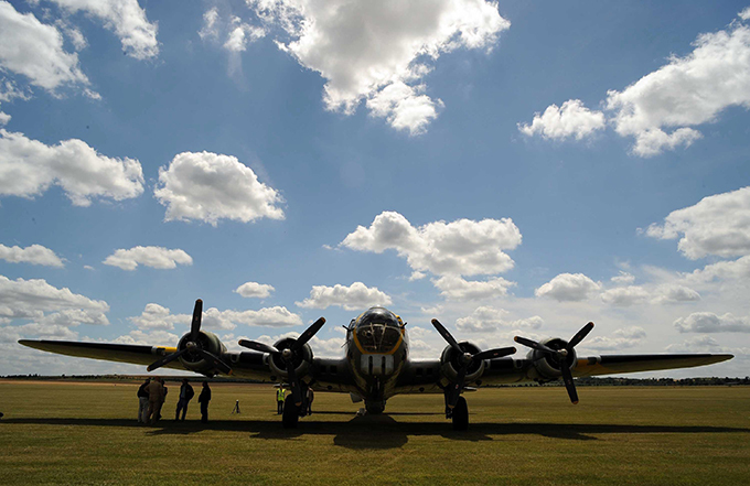 Flying fortress in the air