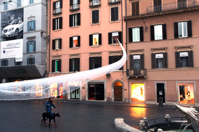 Wedding dress with longest bridal train