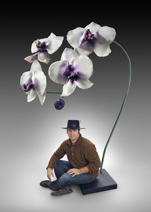 Gigantic orchids made of glass