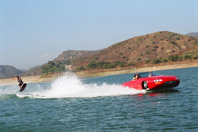 Some cars can swim. Some buses can too